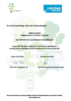 Cycle4green Umweltzertifikat
